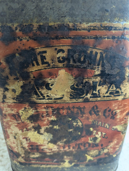 Antique Dunn & Co. Hamilton Lithographed Advertising Tin Canister