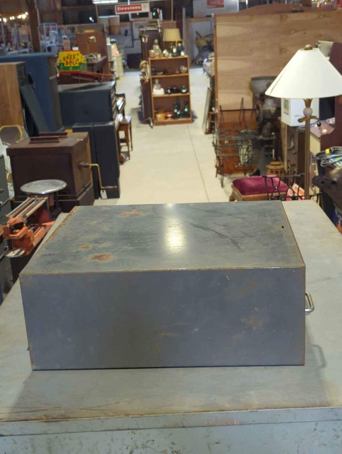 Vintage Cole-Steel Two-Drawer Metal Card File Cabinet 15 1/2" x 15" x 6 1/4