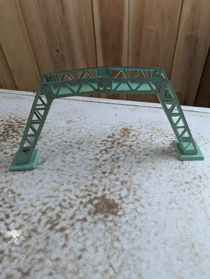 Vintage O Gauge Green Painted Metal Truss Train Bridge Trestle Section
