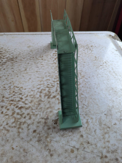 Vintage O Gauge Green Painted Metal Truss Train Bridge Trestle Section