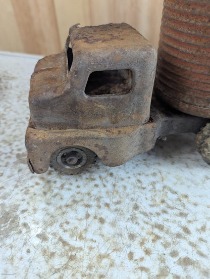 1950s Husky Transport Pressed Metal Tractor Trailer Toy Truck