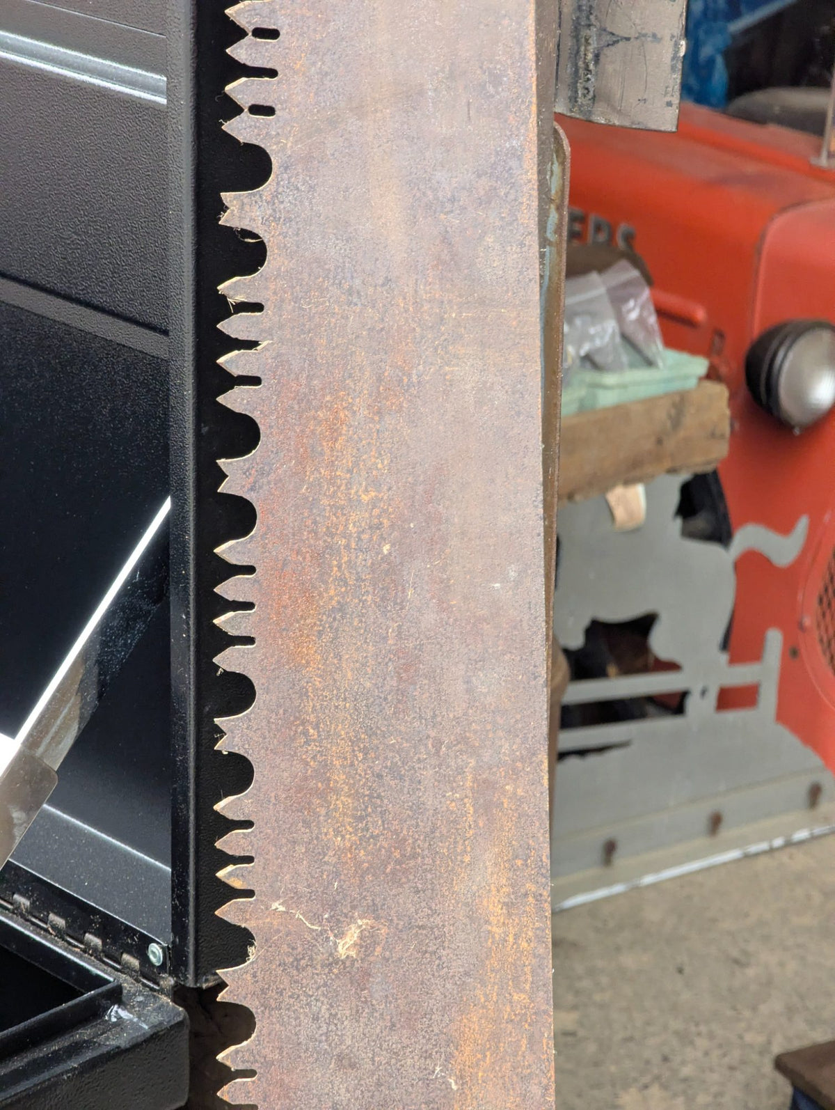 Vintage Two-Man Crosscut Saw with Wood Handle and Steel Blade