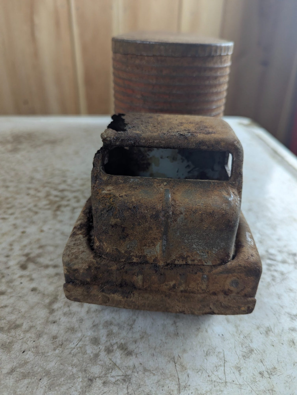 1950s Husky Transport Pressed Metal Tractor Trailer Toy Truck