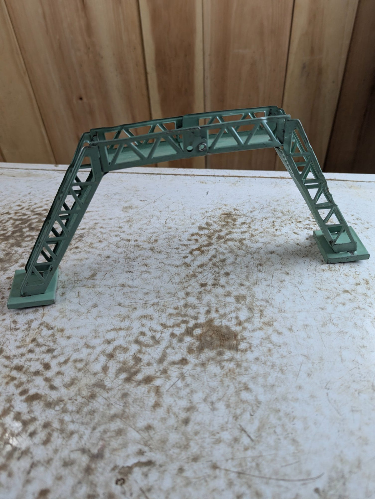 Vintage O Gauge Green Metal Truss Bridge Model Railroad Accessory