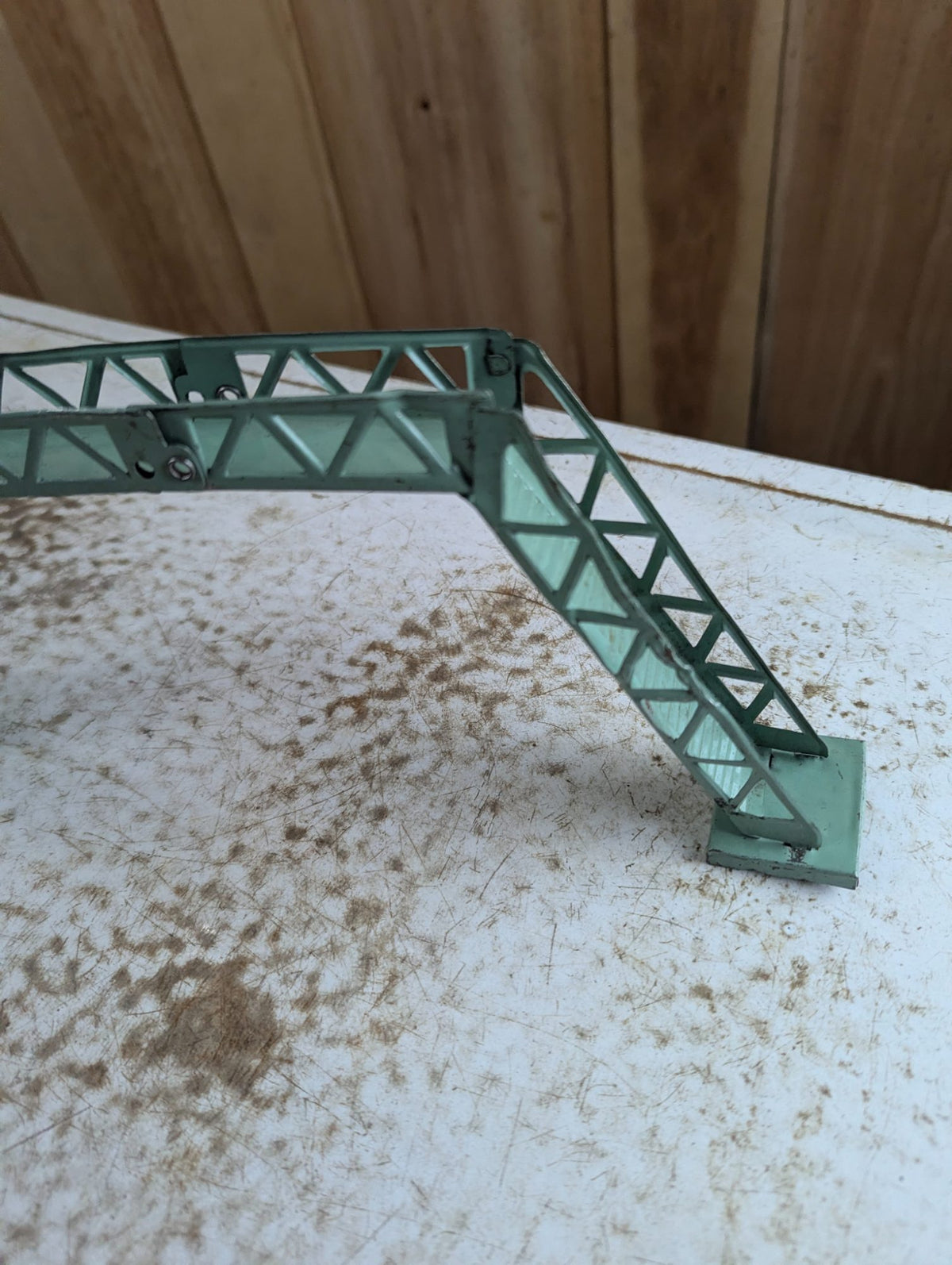 Vintage O Gauge Green Metal Truss Bridge Model Railroad Accessory