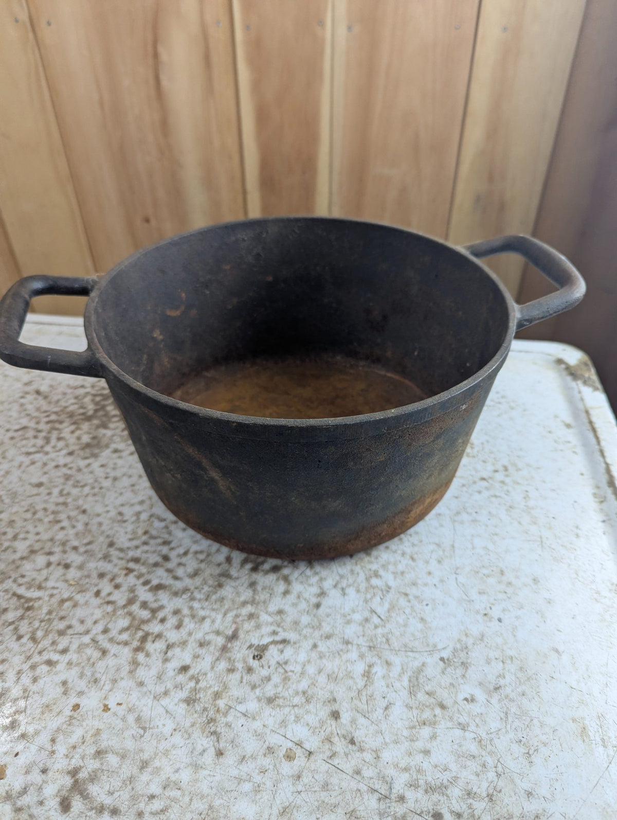 Vintage Lagostina Cast Iron Dutch Oven Pot with Loop Handles