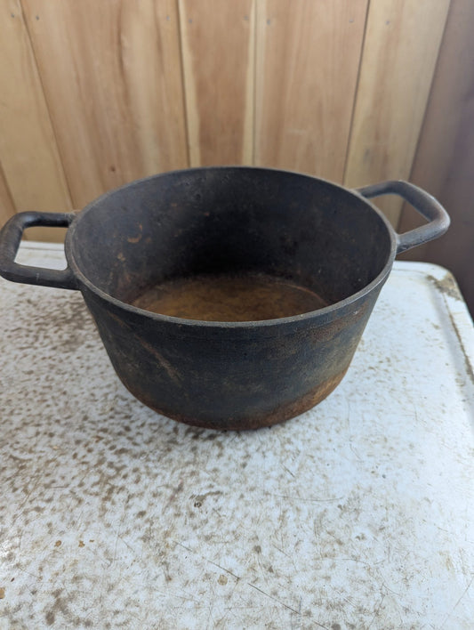 Vintage Lagostina Cast Iron Dutch Oven Pot with Loop Handles