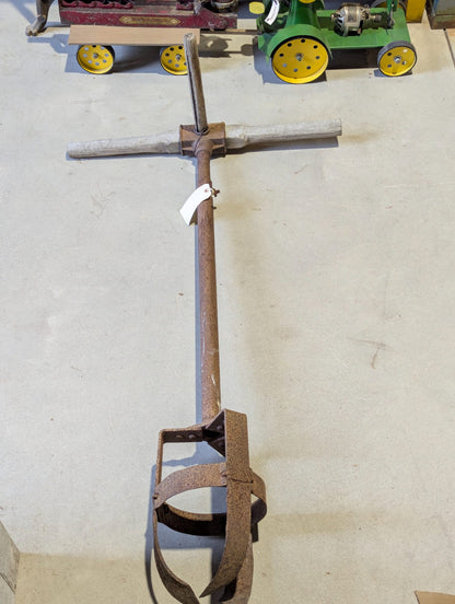 Antique 1907 Patent Post Hole Digger with Wood T-Handle