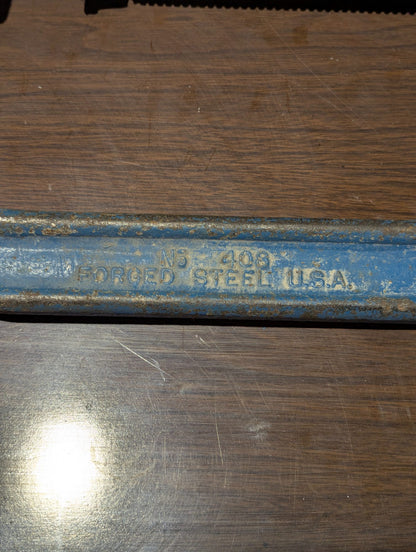 Vintage Forged Steel No. 408 C-Clamp, Blue Painted U.S.A. Made Hand Tool