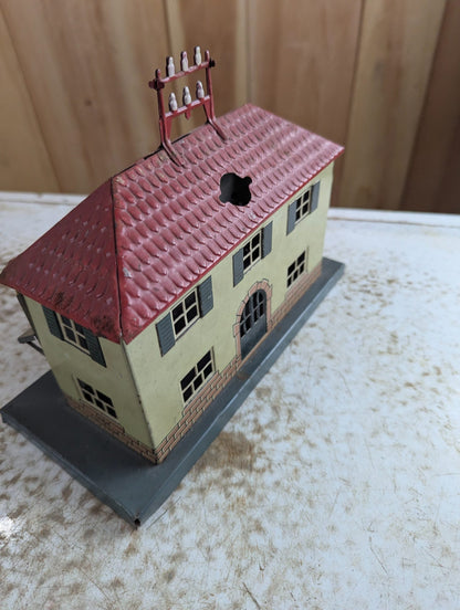 Vintage KBN Made in Germany Tin Lithograph Toy Railway Station Building
