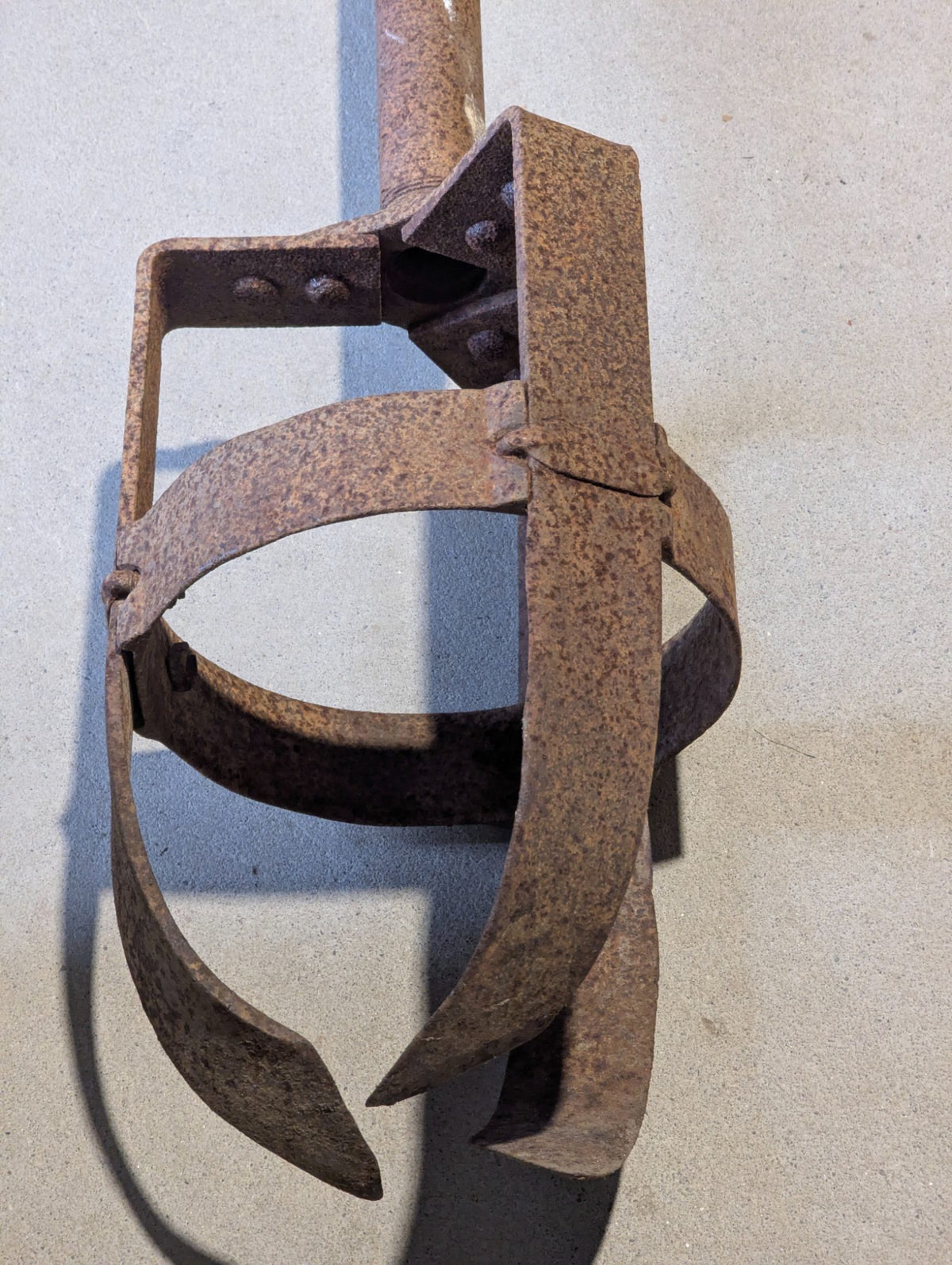 Antique 1907 Patent Post Hole Digger with Wood T-Handle