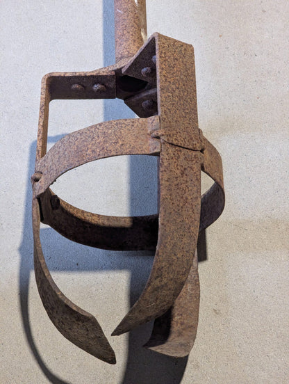 Antique 1907 Patent Post Hole Digger with Wood T-Handle