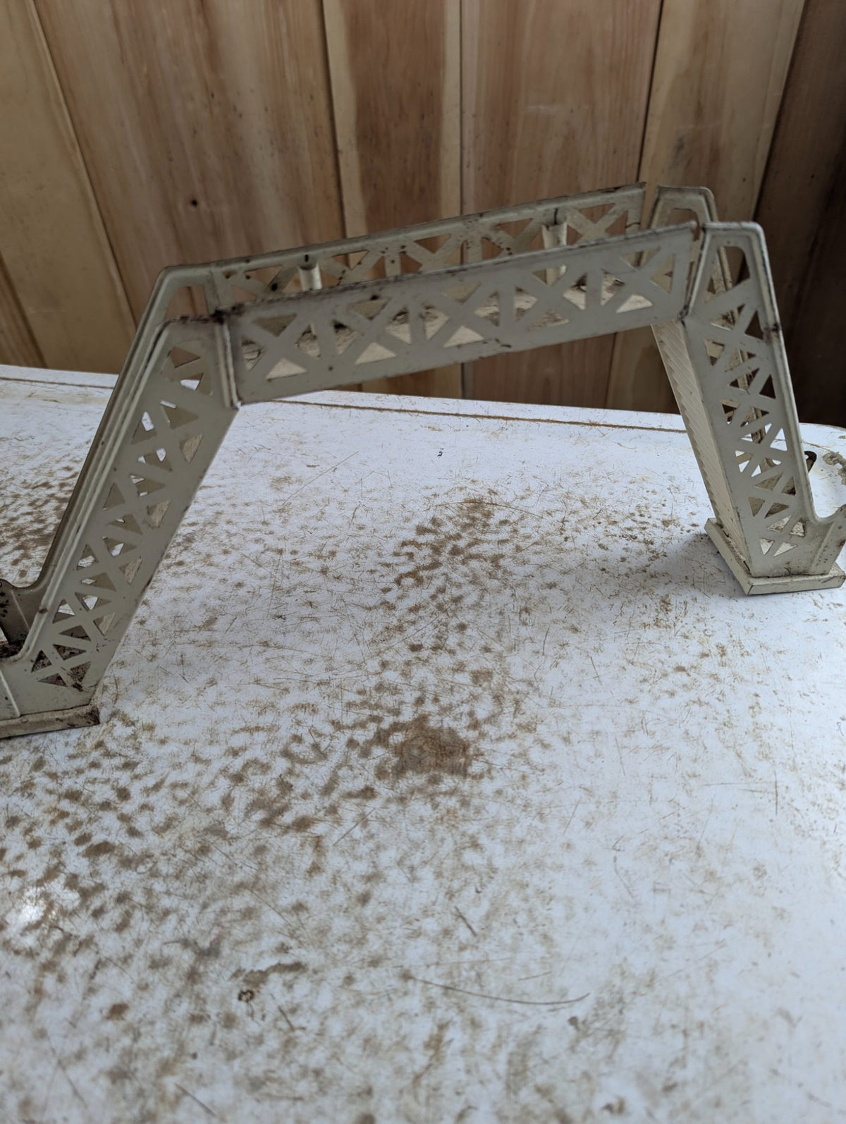 Vintage O Gauge Painted Metal Lattice Bridge Train Accessory