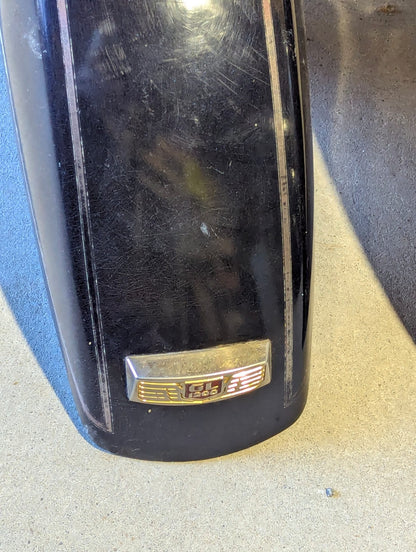 1980s GL1200 Motorcycle Fenders Pair - Black with Chrome Trim
