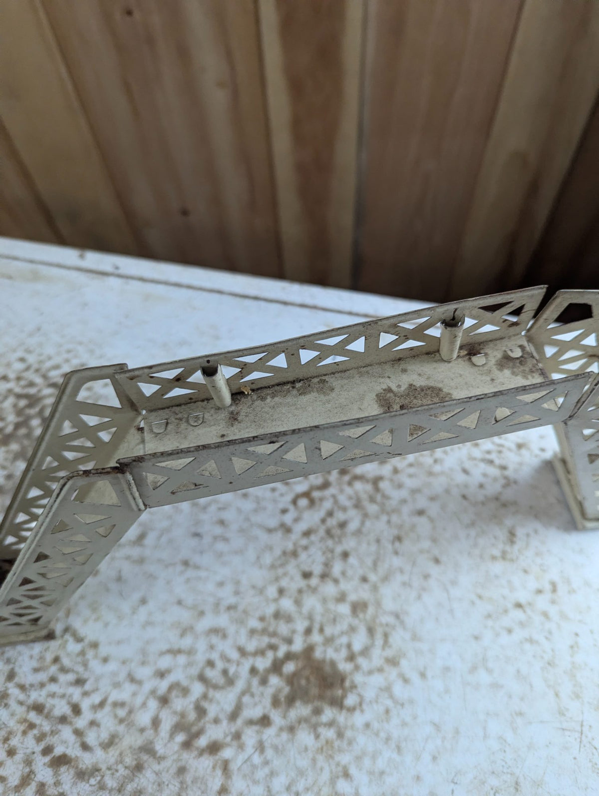 Vintage O Gauge Painted Metal Lattice Bridge Train Accessory