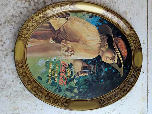 1970s Coca-Cola 1916 Girl Reproduction Metal Serving Tray
