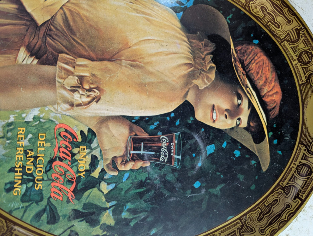1970s Coca-Cola 1916 Girl Reproduction Metal Serving Tray