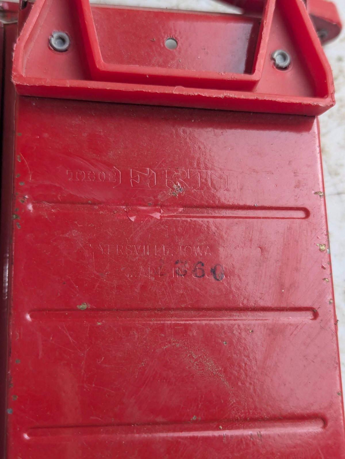 Vintage 1960s Ertl Red Toy Farm Manure Spreader Wagon
