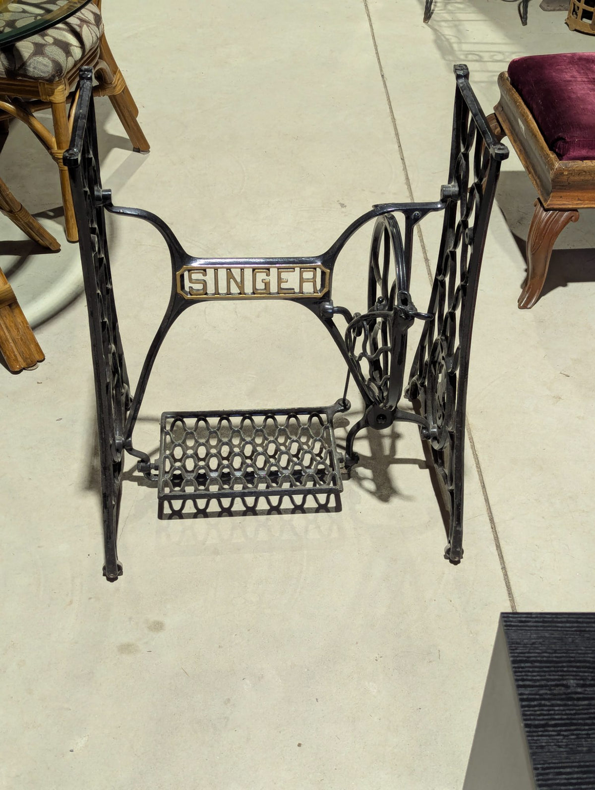 Antique Singer Cast Iron Sewing Machine Treadle Base
