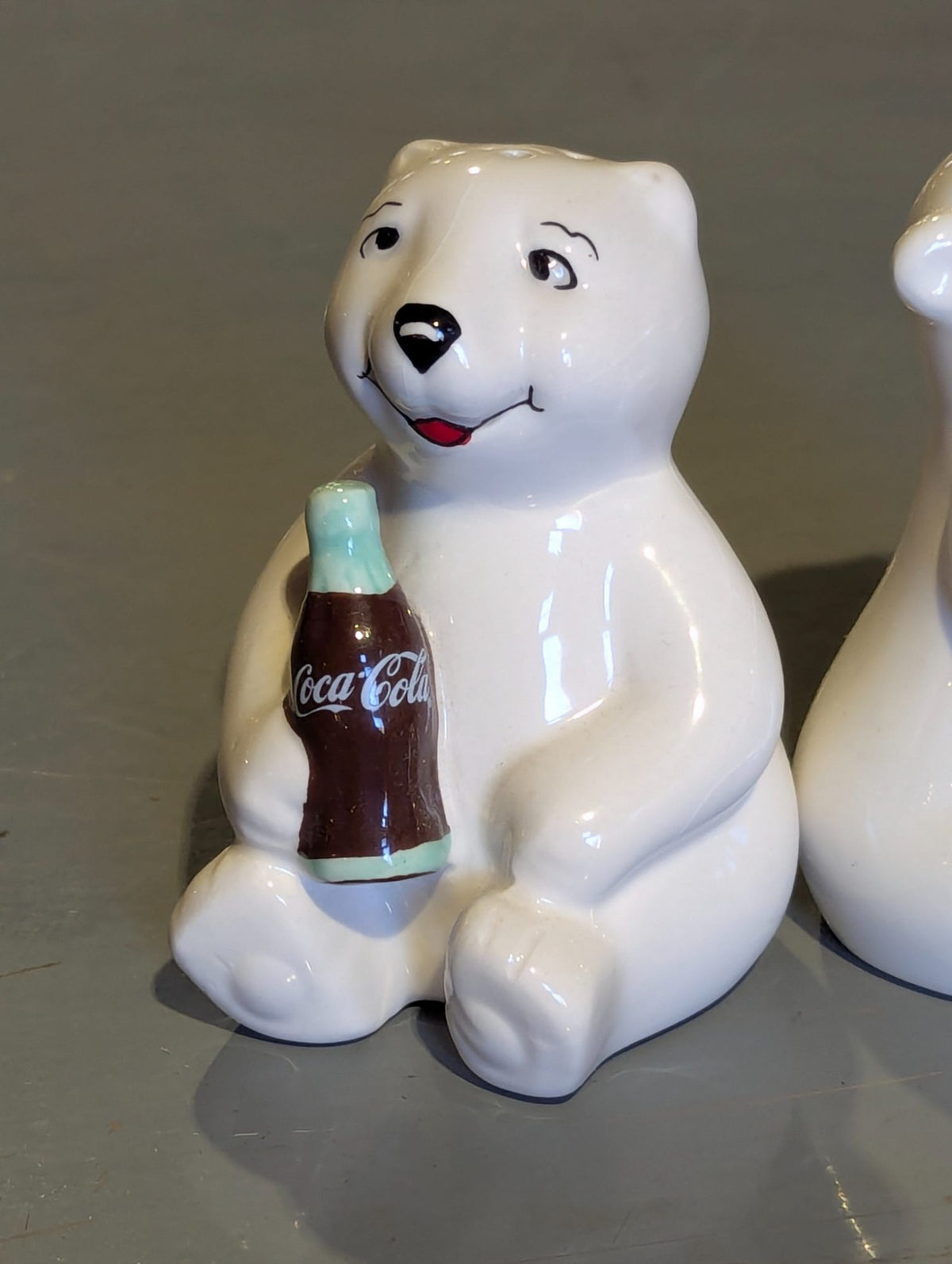 Vintage Coca-Cola Polar Bear Ceramic Salt and Pepper Shakers