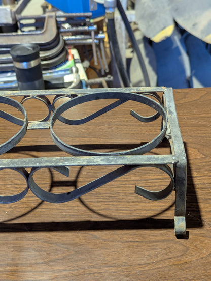 Vintage Wrought Iron Scroll Plant Stand or Trivet Holder