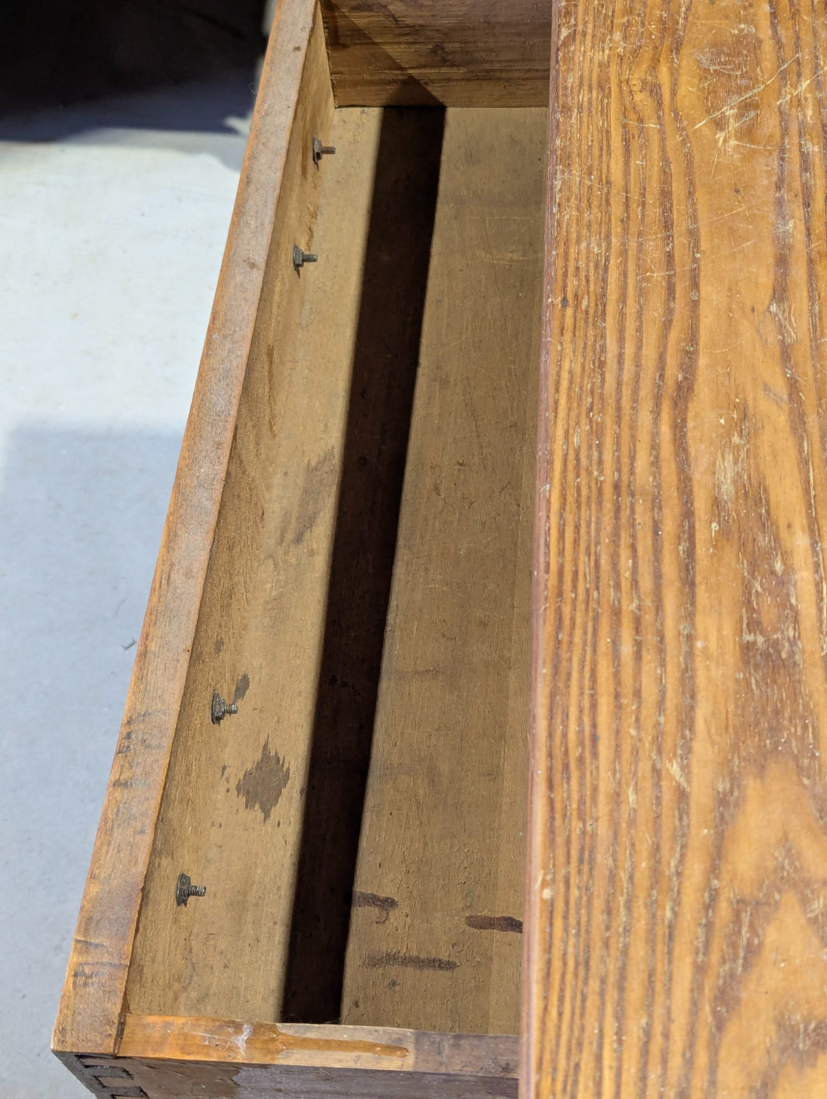 Antique Oak Washstand with Drawer and Cupboard 28" x 16" x 26