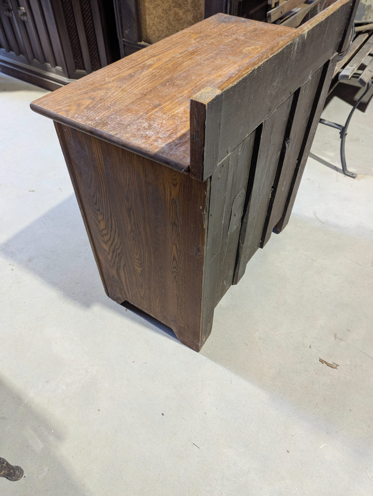Antique Oak Washstand with Drawer and Cupboard 28" x 16" x 26