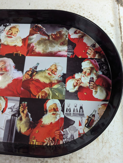 2006 Coca-Cola 75th Anniversary Santa Oval Metal Serving Tray