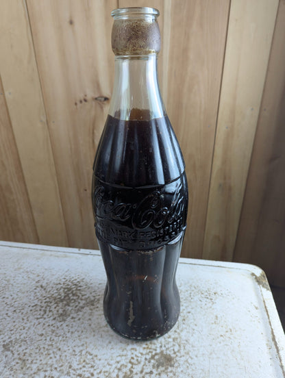 1930s-40s Coca-Cola Store Display Bottle Embossed Glass with Original Paint