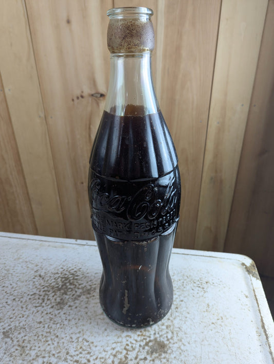 1930s-40s Coca-Cola Store Display Bottle Embossed Glass with Original Paint