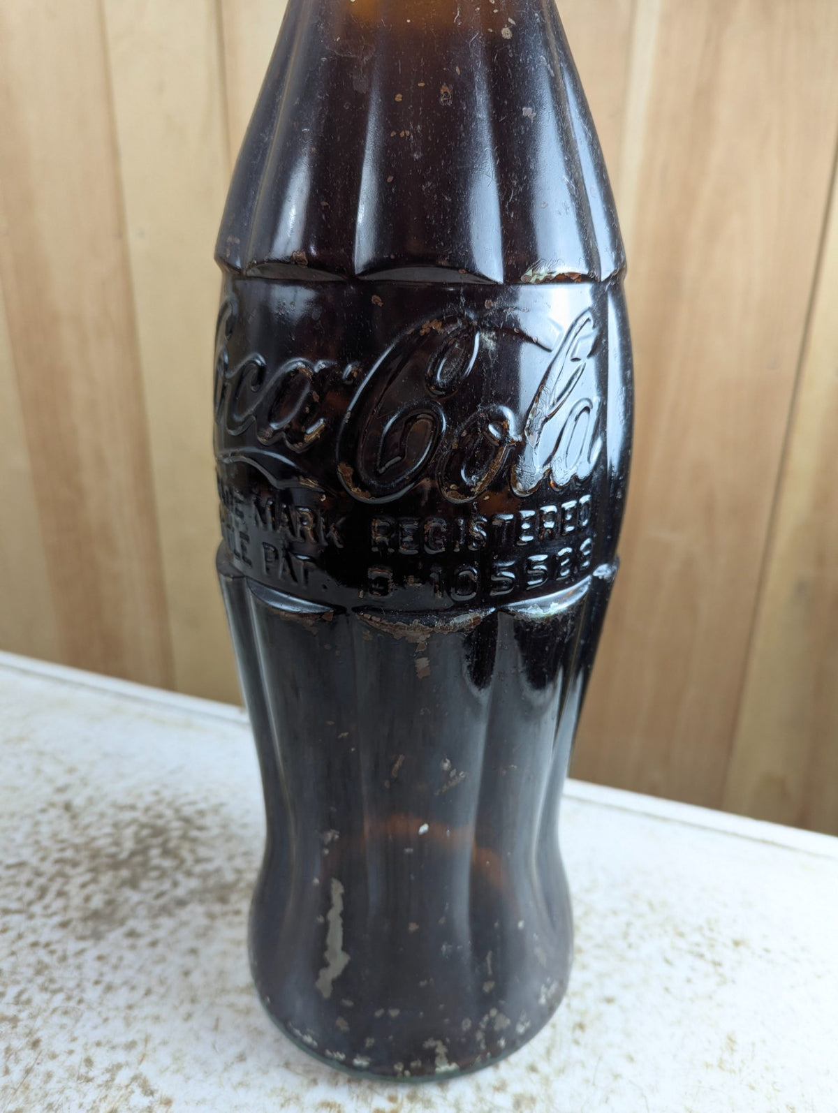 1930s-40s Coca-Cola Store Display Bottle Embossed Glass with Original Paint