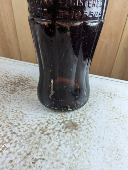 1930s-40s Coca-Cola Store Display Bottle Embossed Glass with Original Paint