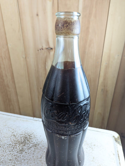 1930s-40s Coca-Cola Store Display Bottle Embossed Glass with Original Paint
