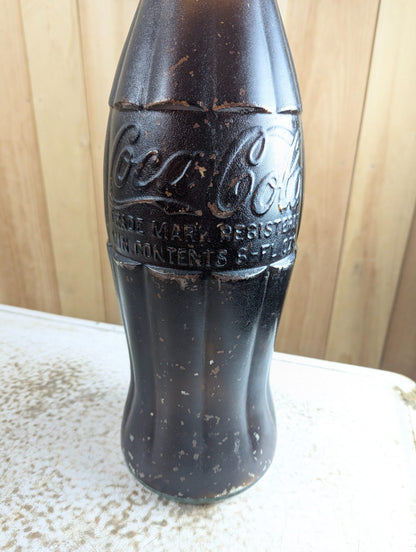 1930s-40s Coca-Cola Store Display Bottle Embossed Glass with Original Paint