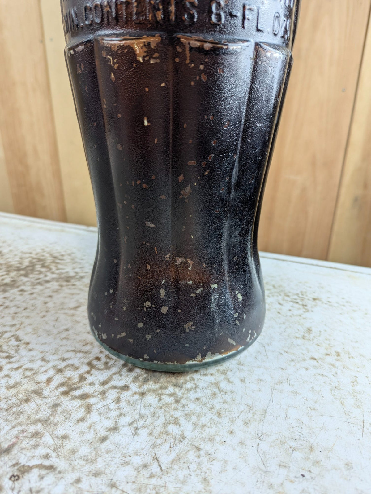 1930s-40s Coca-Cola Store Display Bottle Embossed Glass with Original Paint