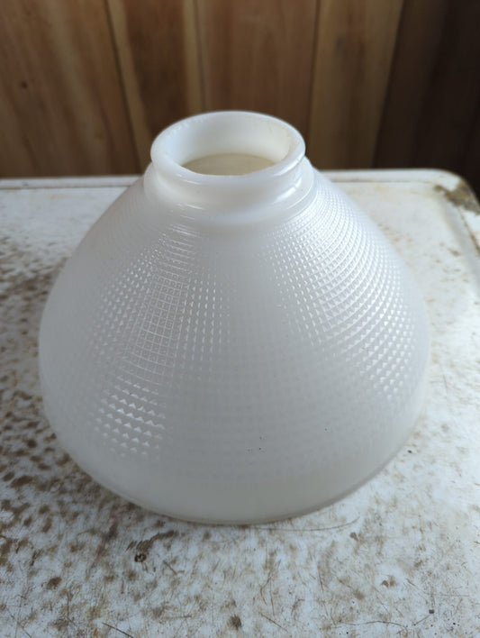 Vintage Milk Glass Torchiere Lamp Shade with Textured Diffuser Exterior