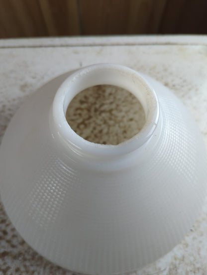 Vintage Milk Glass Torchiere Lamp Shade with Textured Diffuser Exterior