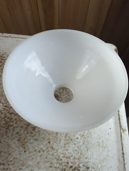 Vintage Milk Glass Torchiere Lamp Shade with Textured Diffuser Exterior