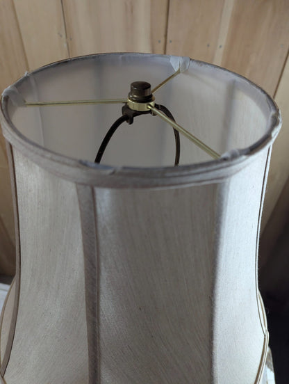 Vintage Ruby Cased Glass Table Lamp with Brass and Marble Base 31" Tall