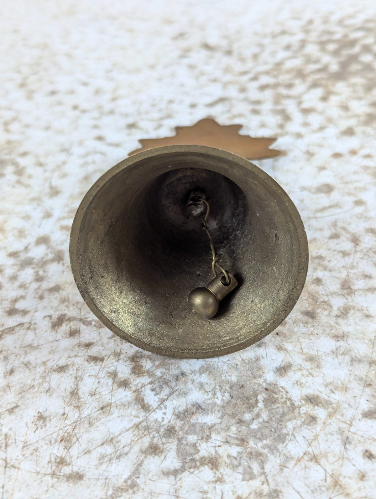 Vintage Brass Maple Leaf Hand Bell