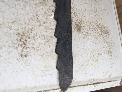 Antique Hand-Forged Hay Saw with Wooden Handles