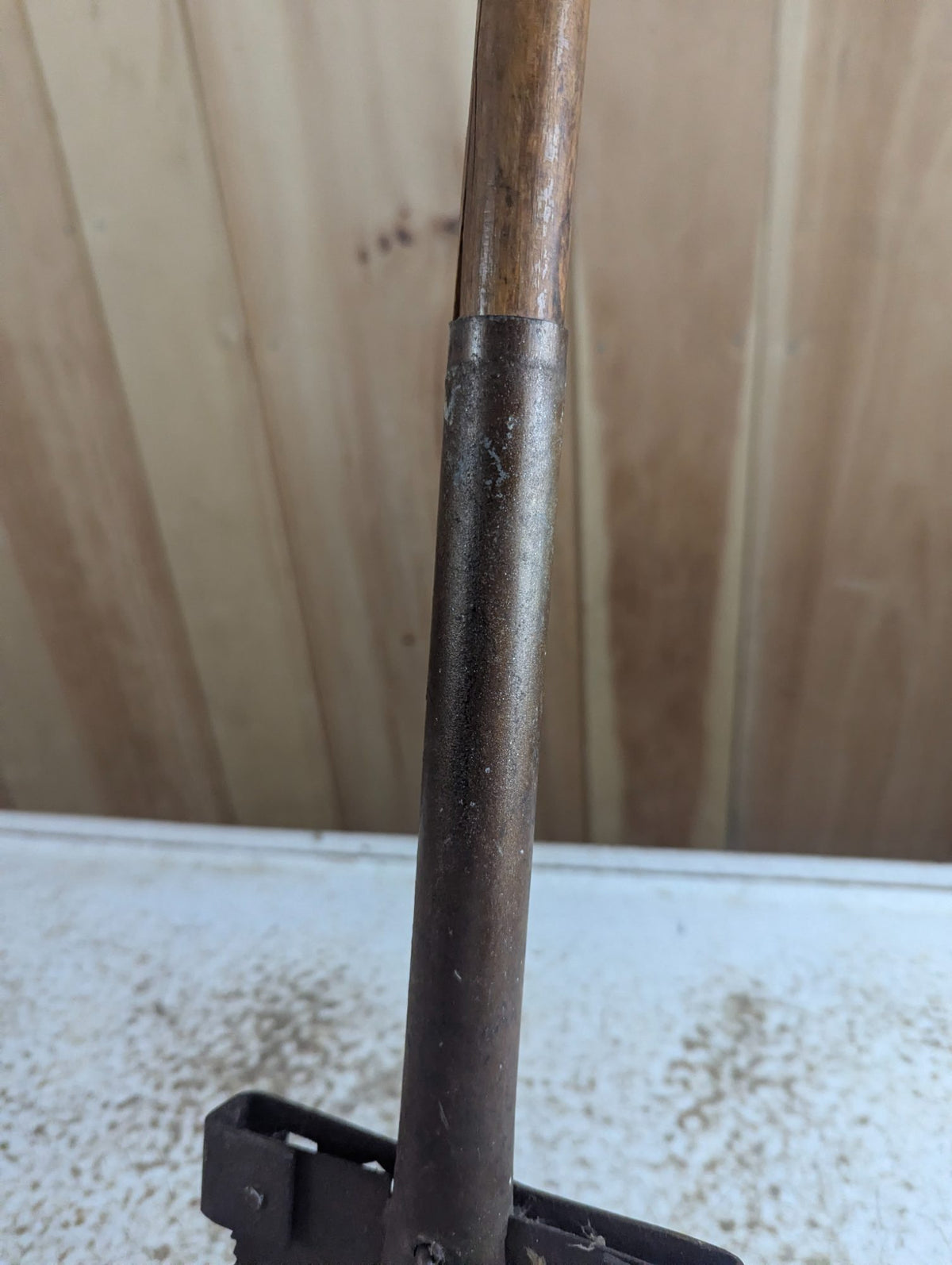 Vintage Soviet Style Entrenching Shovel Tool with Long Wood Handle
