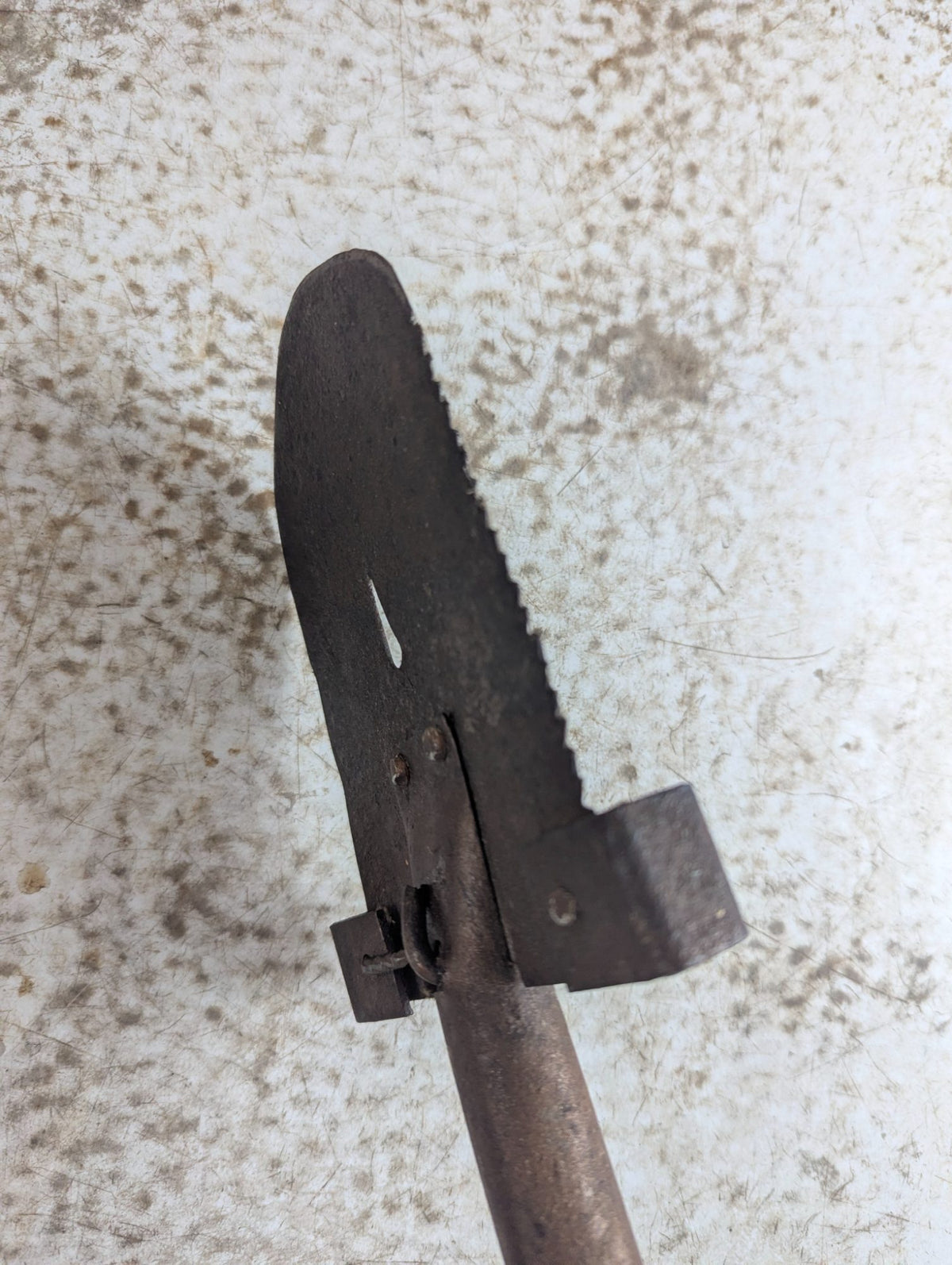 Vintage Soviet Style Entrenching Shovel Tool with Long Wood Handle