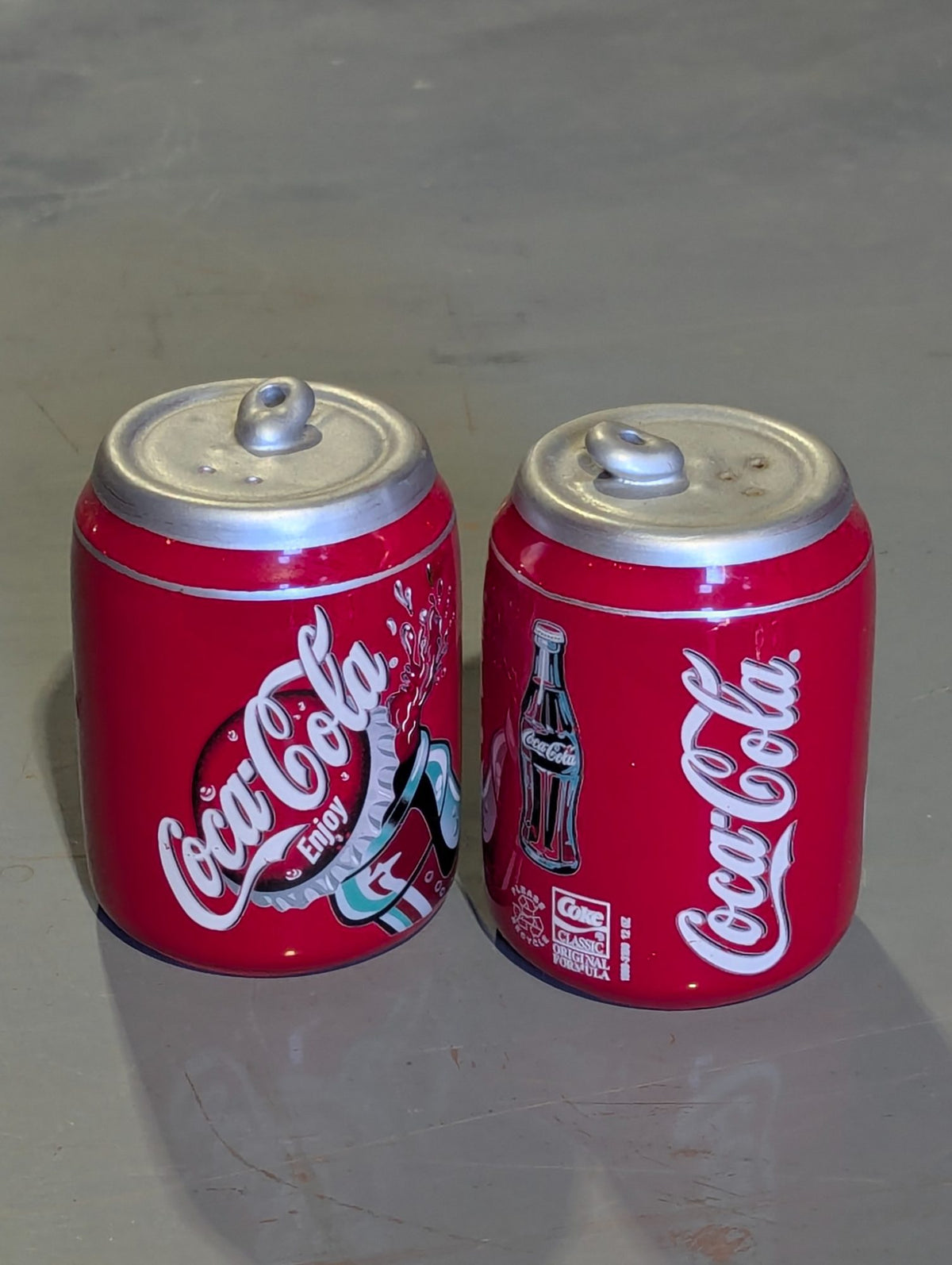 1990s Coca-Cola Can Salt and Pepper Shakers Set