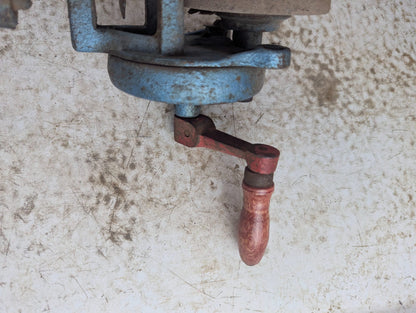 Vintage Hand-Crank Knife Sharpener with Grinding Wheel and Clamp