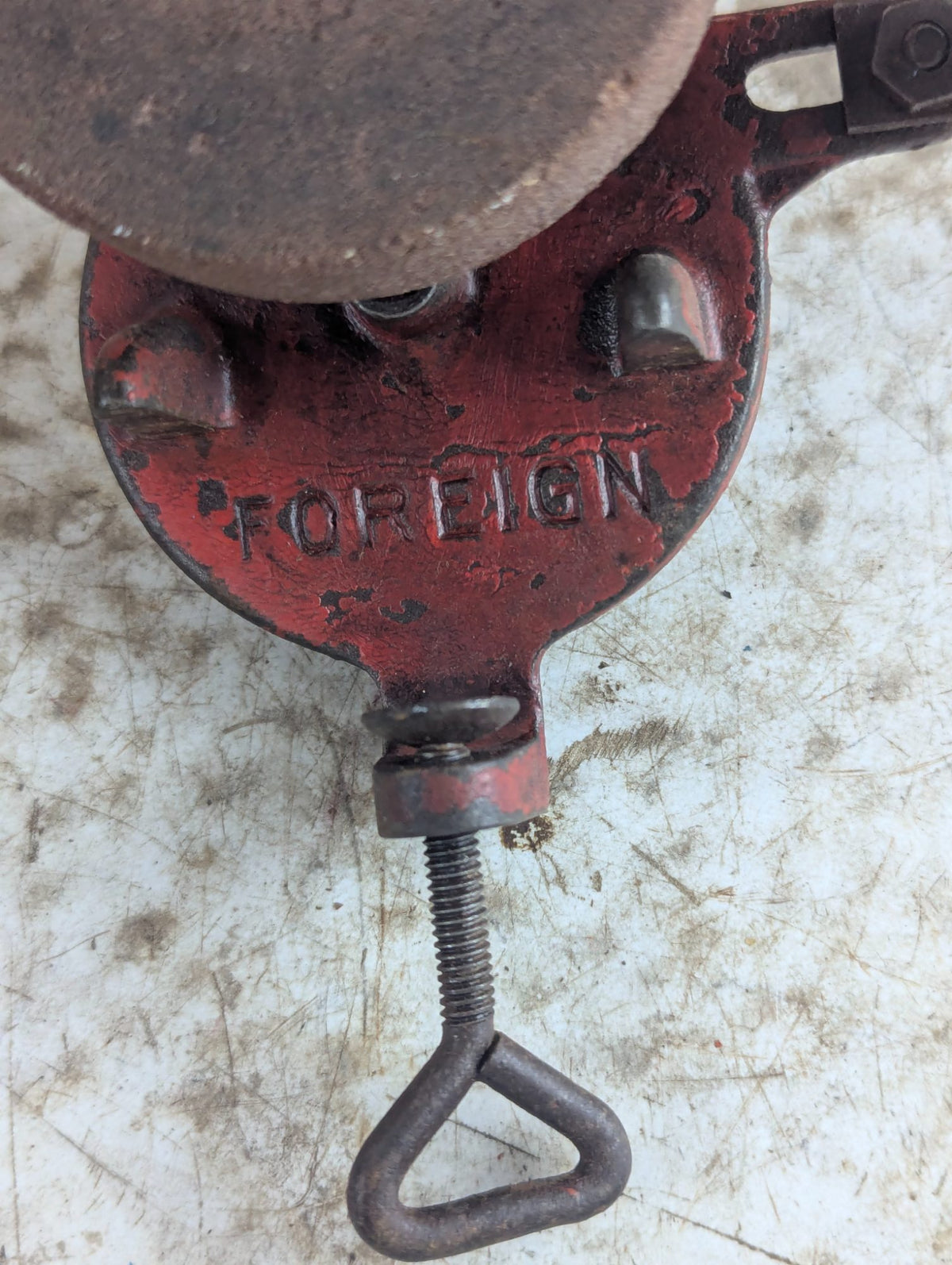 Vintage Cast Iron Hand Crank Grinding Stone Sharpener with Clamp Base