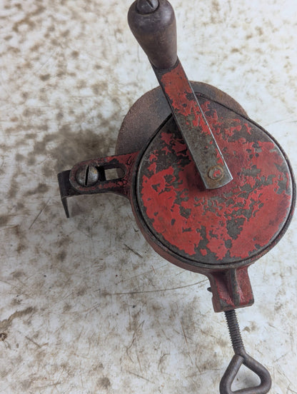 Vintage Cast Iron Hand Crank Grinding Stone Sharpener with Clamp Base