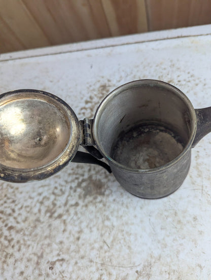 1920s Grand Silver Co. Nickel Silver Hotel Coffee Pot with Hinged Lid