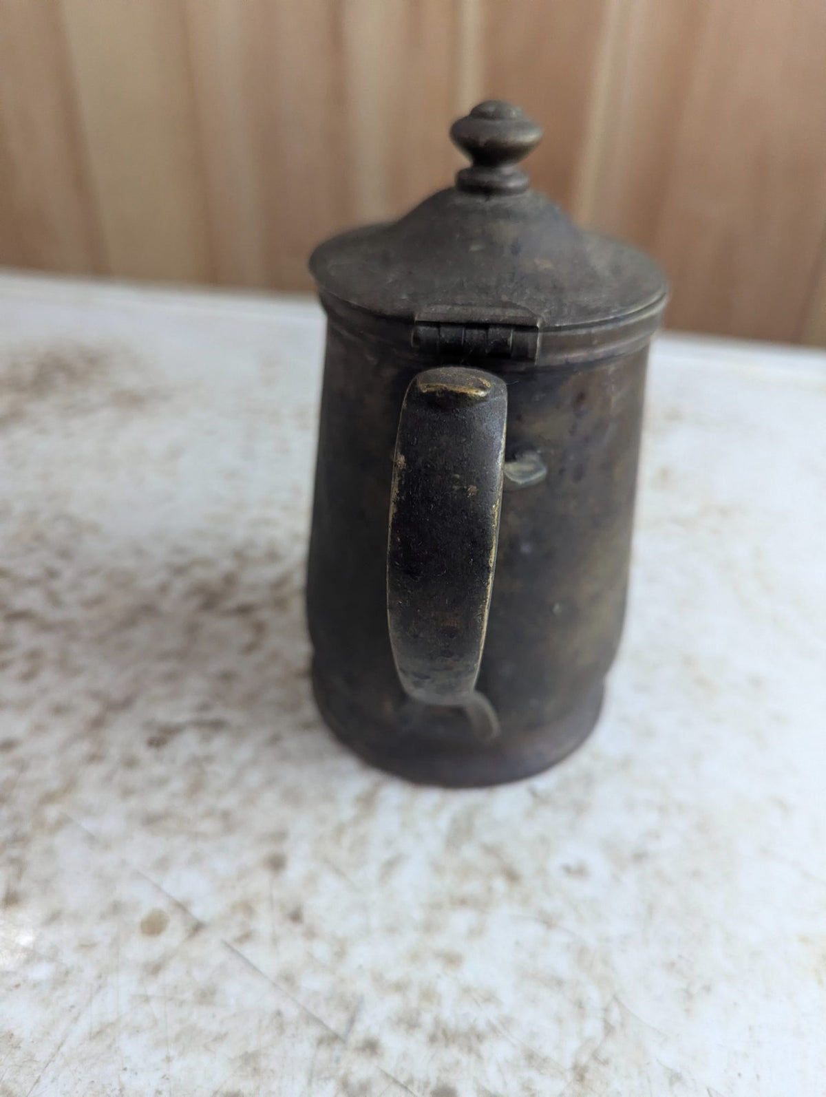 1920s Grand Silver Co. Nickel Silver Hotel Coffee Pot with Hinged Lid