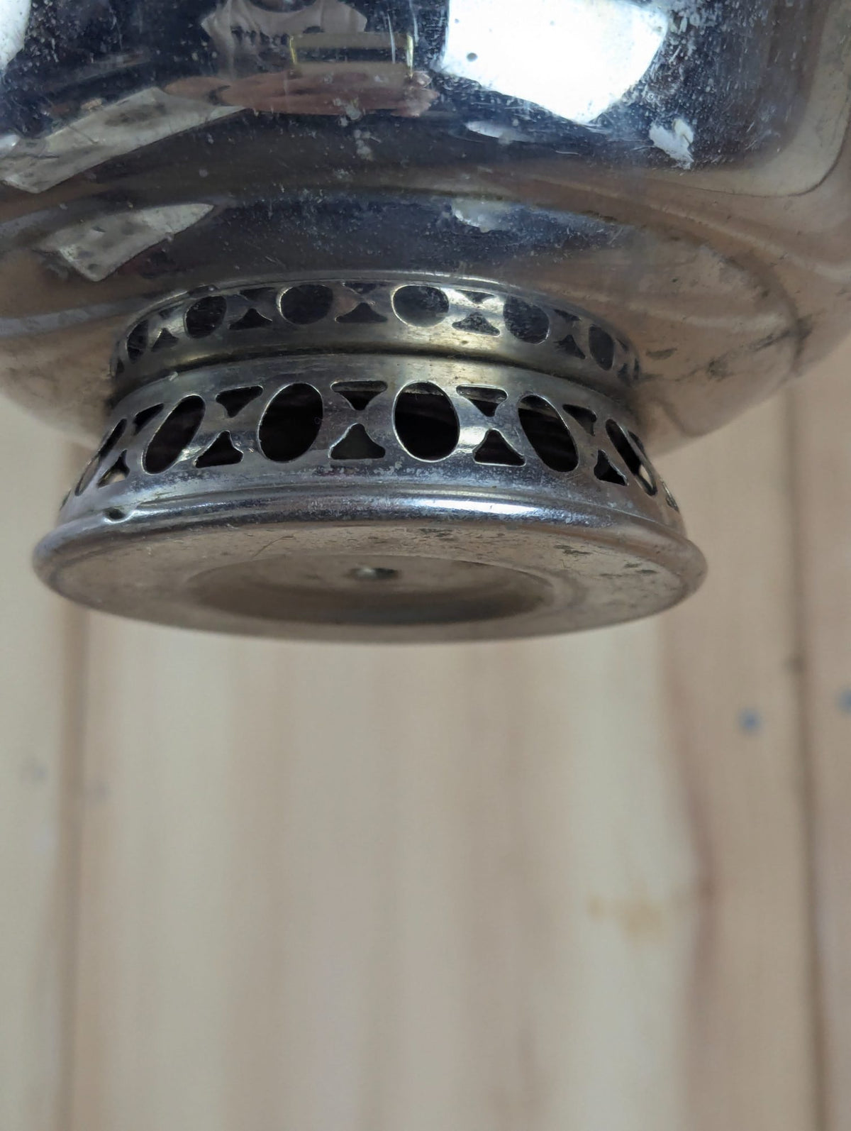 Vintage Aladdin No. 11 Nickel Hanging Oil Lamp, Milk Glass Shade 25" Tall
